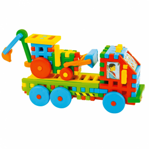 Construction blocks The truck with the digger