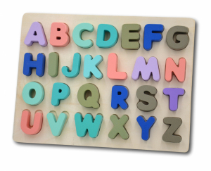 UKŁADANKA DREWNIANA - ALFABET LITERY DUŻE / 18