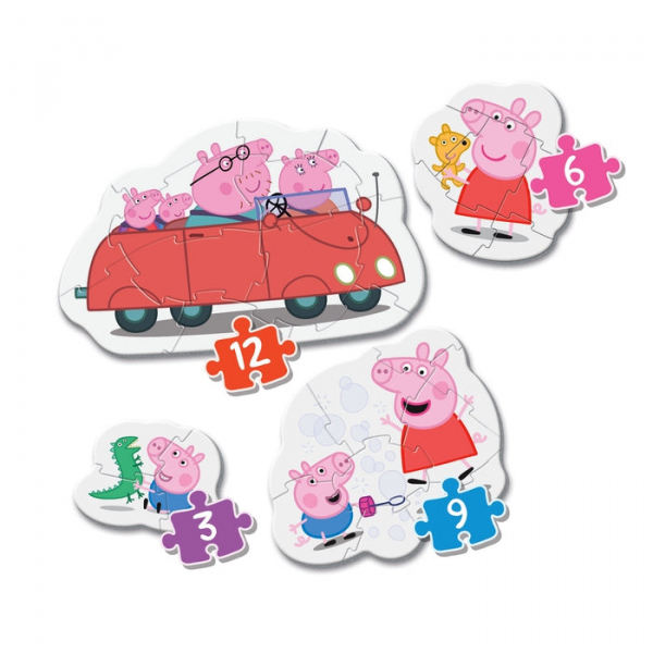 Pzl 3-6-9-12 Moje pierwsze puzzle Peppa Pig